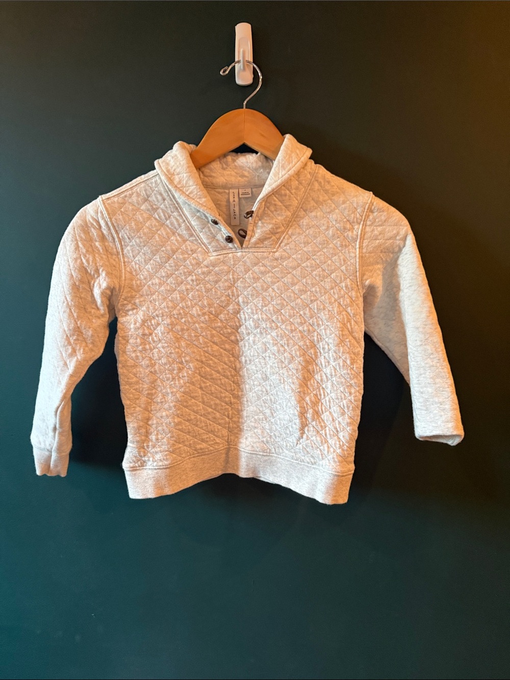 Janie and Jack Quilted Hooded Pullover Sweatshirt - Cream